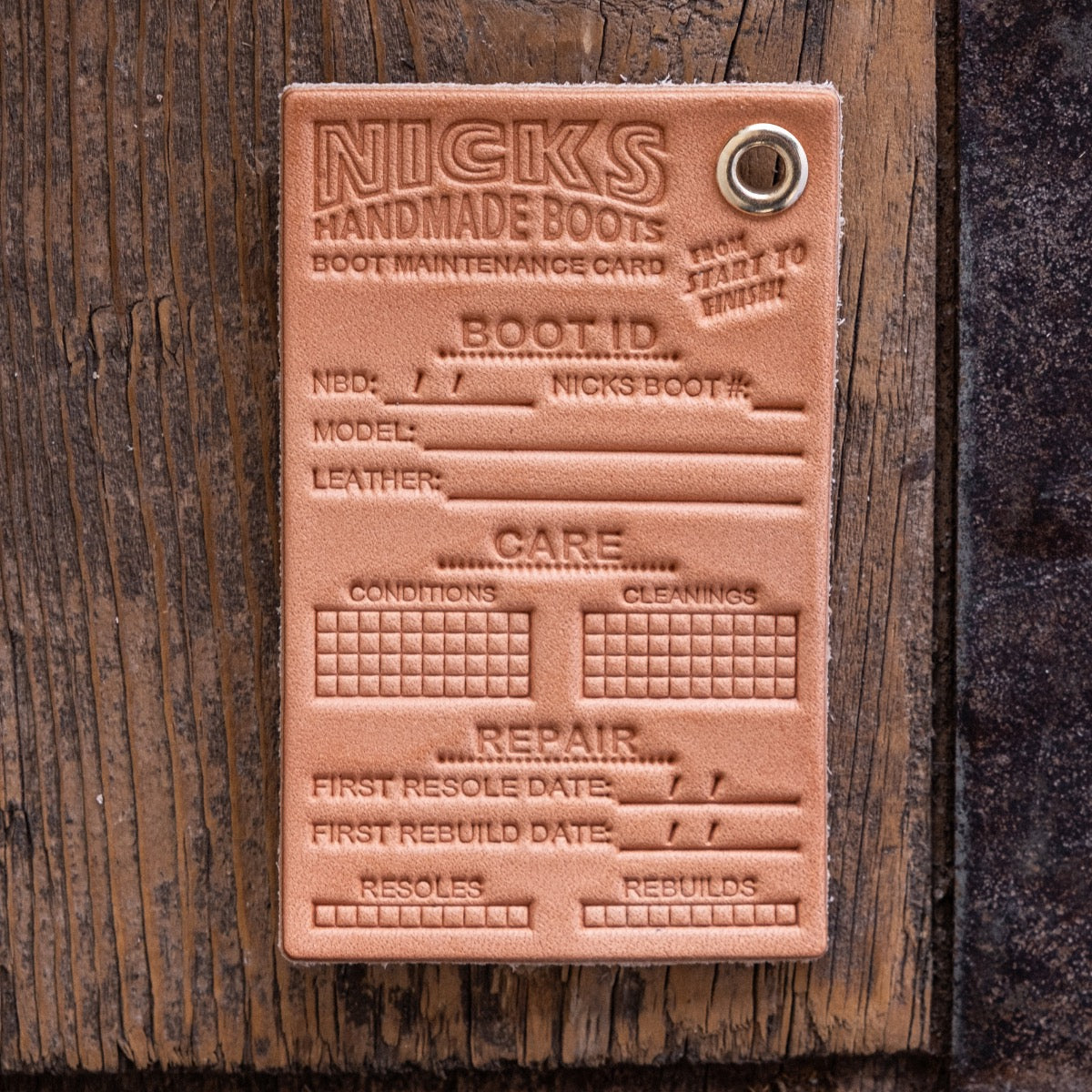 Nicks Maintenance Card – Track the Life of Your Nicks Boots