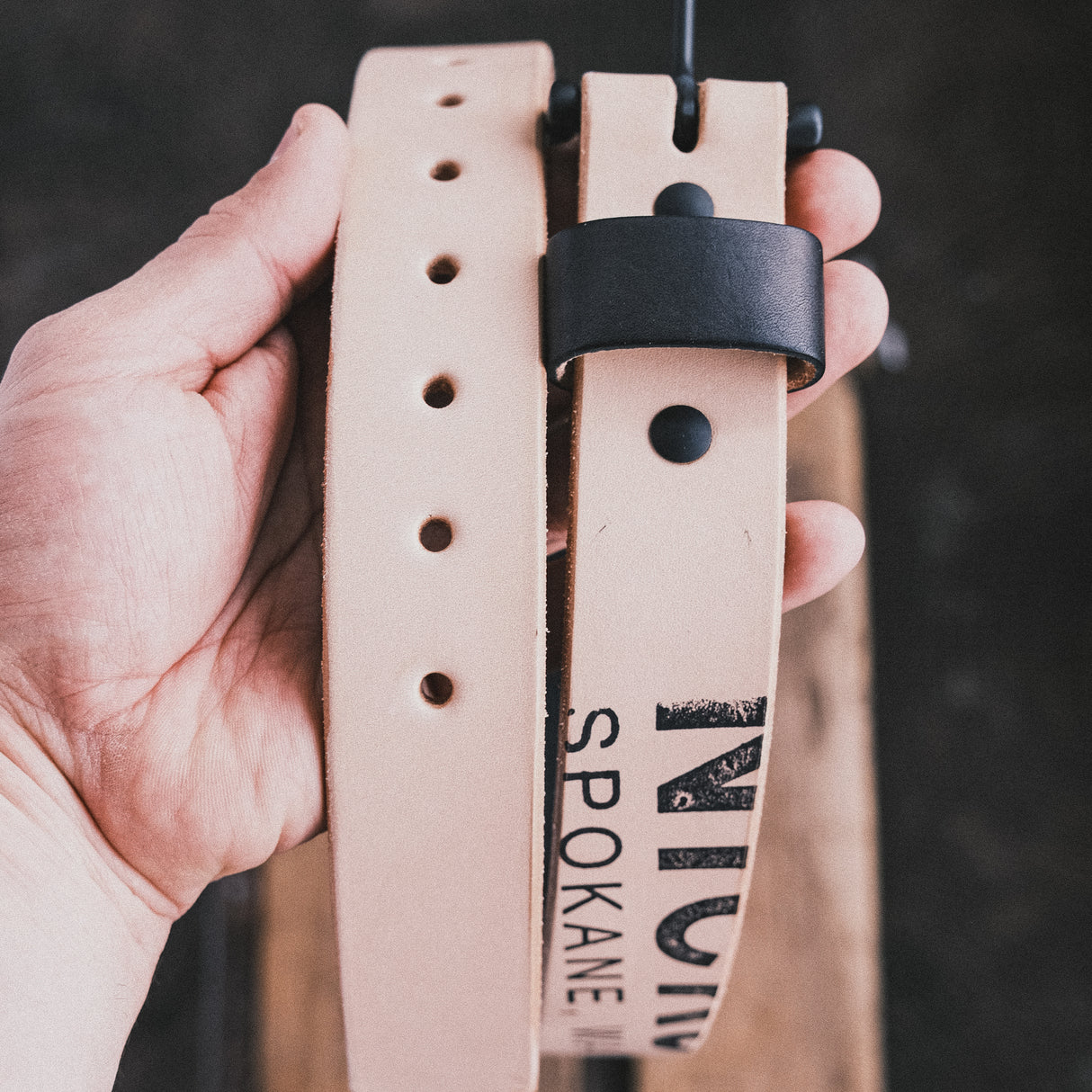 In-Stock Natural Blackout Belt / Natural Veg 1.5” / Waist Size 34(Belt Size 38)