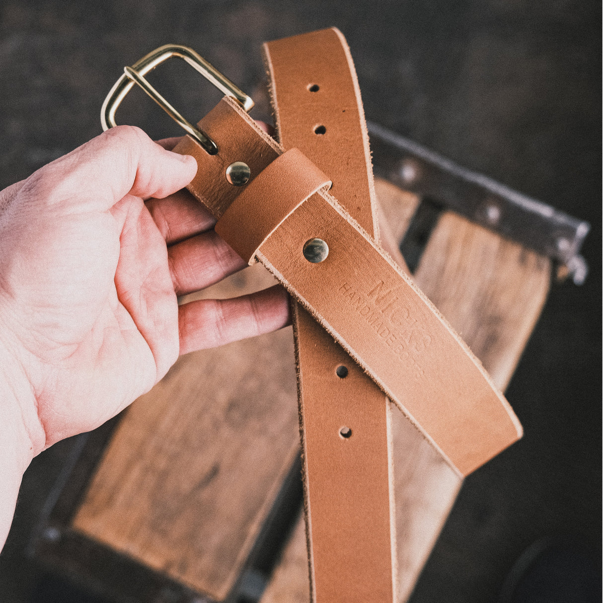 In-Stock Classic Work Belt / 1964 Tan 1.5” / Waist Size 34(Belt Size 38)