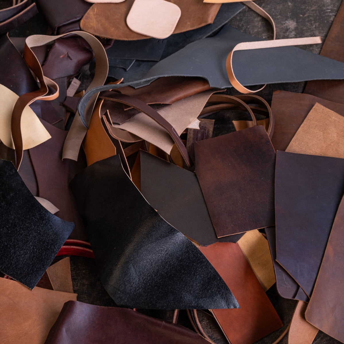 The Scrap Box - Boot and belt leather, straight from the bench.