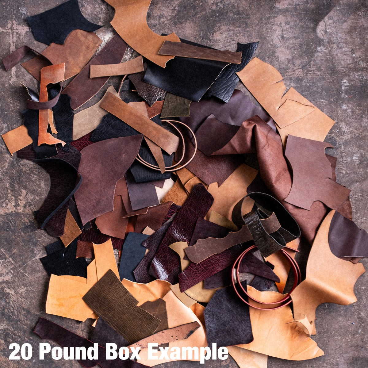 The Scrap Box - Boot and belt leather, straight from the bench.