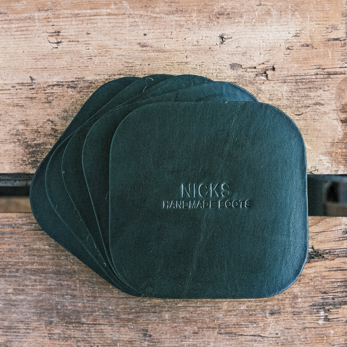 Wickett & Craig Heavy Duty Belt Leather Coasters (12–15oz, 5 Pack)