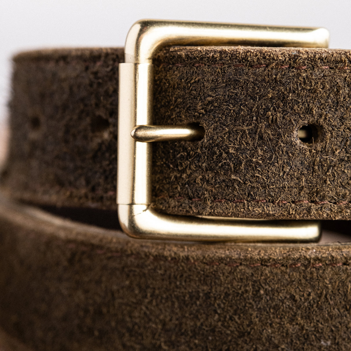 In Stock - American Bison Heritage Belt / Photo Belt / Olive Roughout 1.5” / Waist Size 34(Belt Size 38)