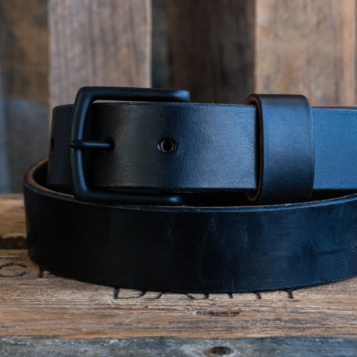 Blackout Heavy Duty Work Belt - 13-15oz Black Double Stuffed
