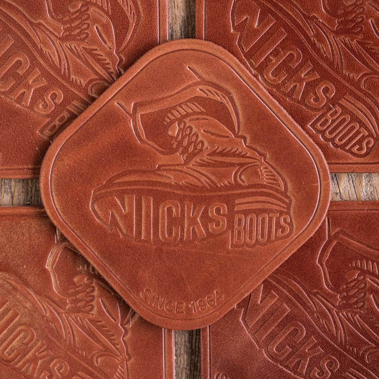 Nicks Stomp Coaster(In-Stock) - 12-15oz Wickett & Craig Belt Leather | Set of 5