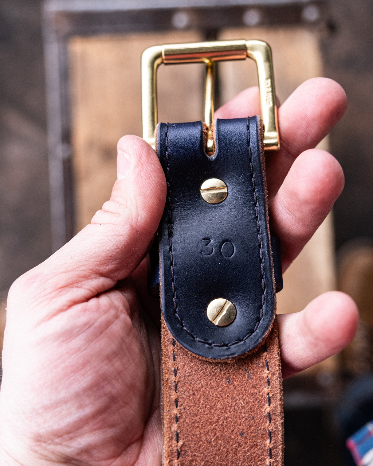 In Stock - Heritage Belt / Cobalt Double Stuffed 1.5” / Waist Size 26 (Belt Size 30)