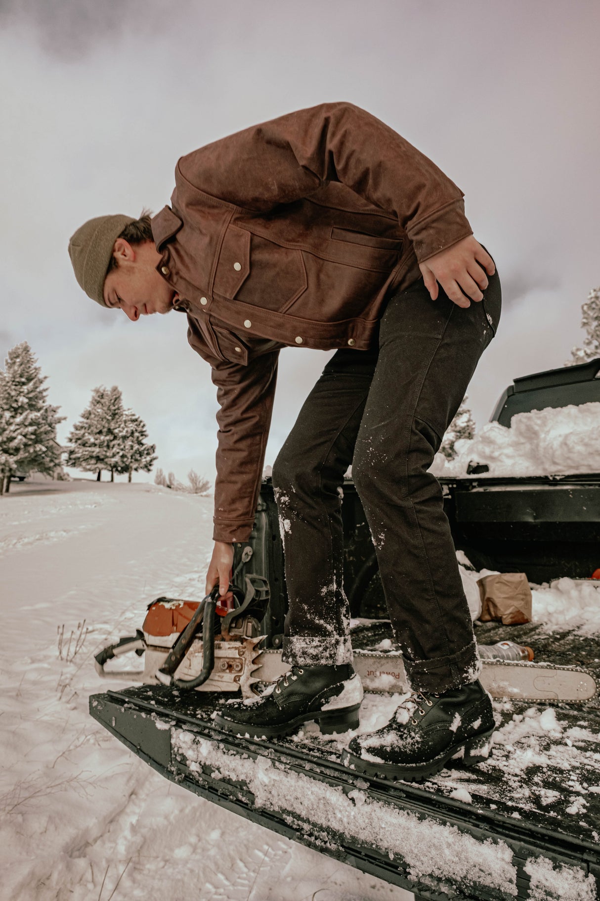 Nicks x Heat Straps Leather Patriot Type 3 Jacket - 64 Mahogany