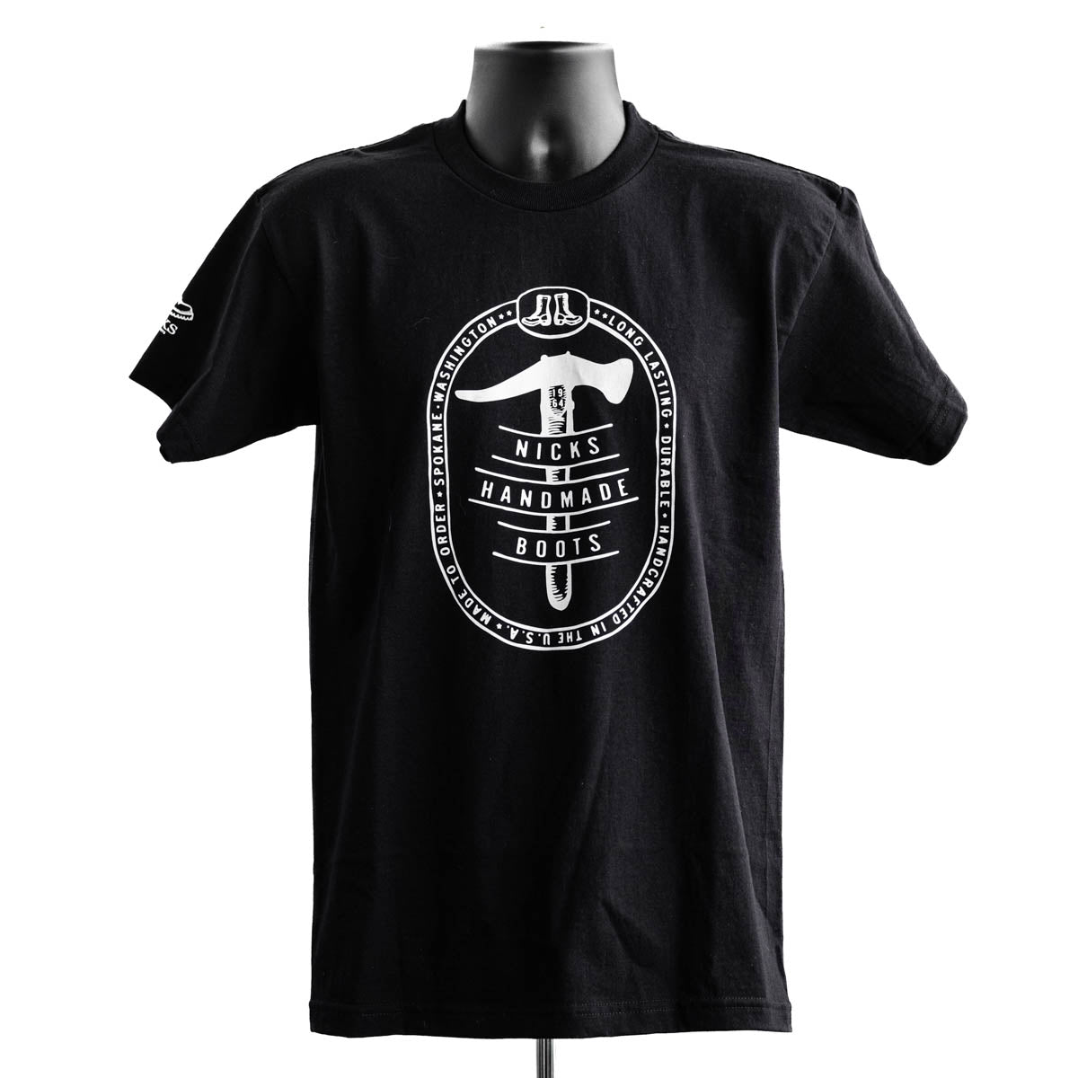 Nicks Black T-Shirt with hammer logo