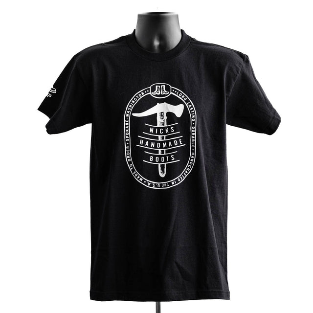 Nicks Black T-Shirt with hammer logo