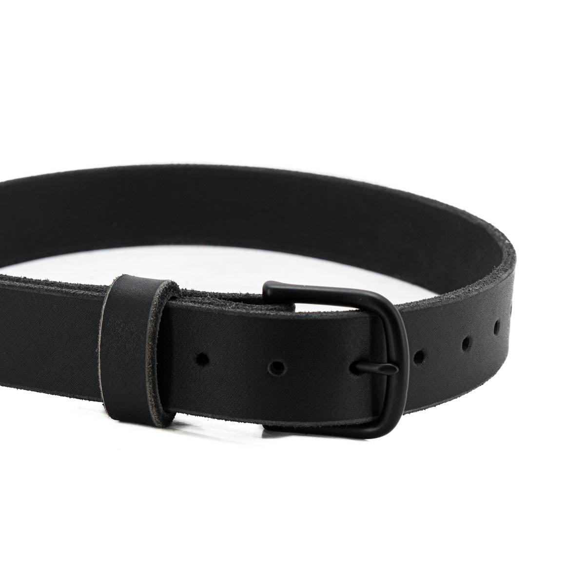 Nicks blackout belt with gunmetal hardware and black work leather