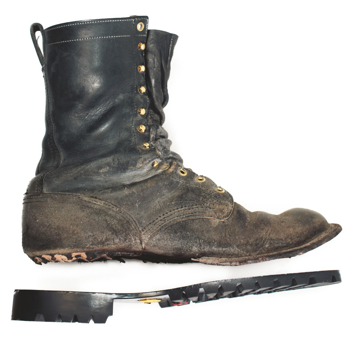 Black Nick’s boot with separated outsole