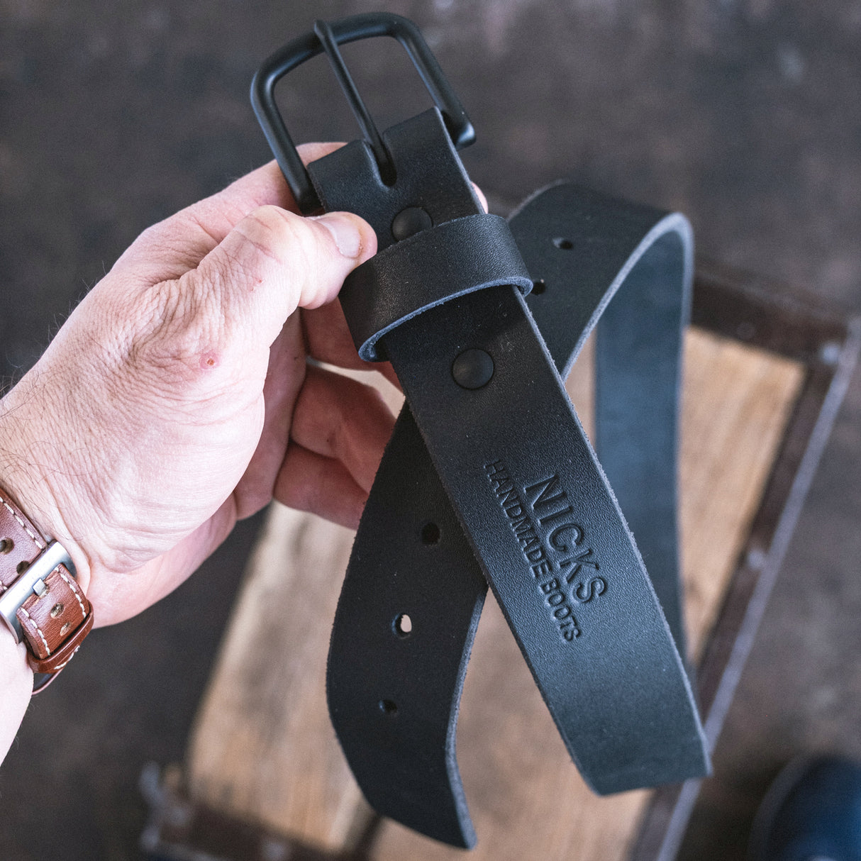 In Stock - Classic Work Belt / 1964 Blackout 1.5” / Waist Size 34 (Belt Size 38)