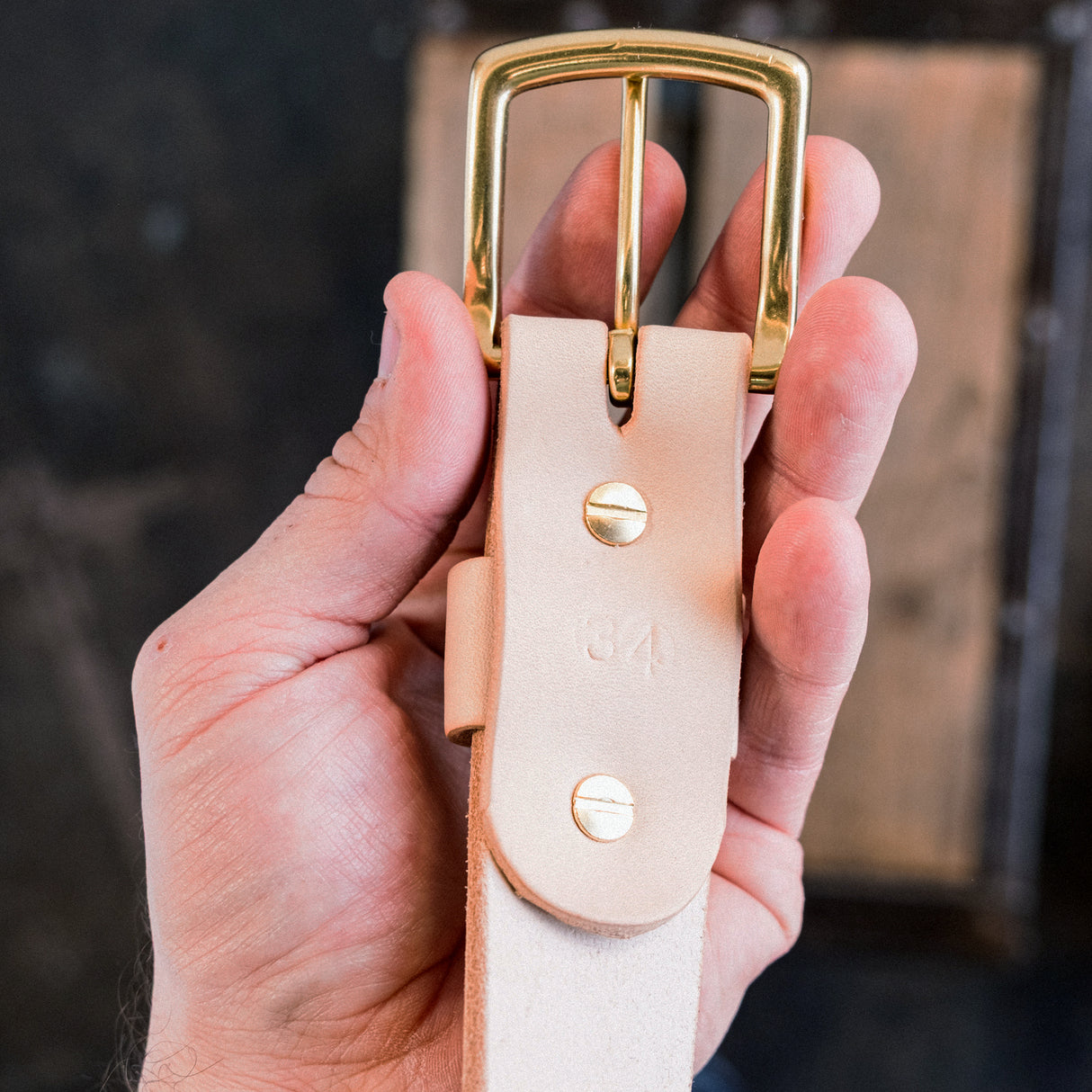 In Stock - Heavy Duty Work Belt / Full Natural 1.5” / Waist Size 30 (Belt Size 34)