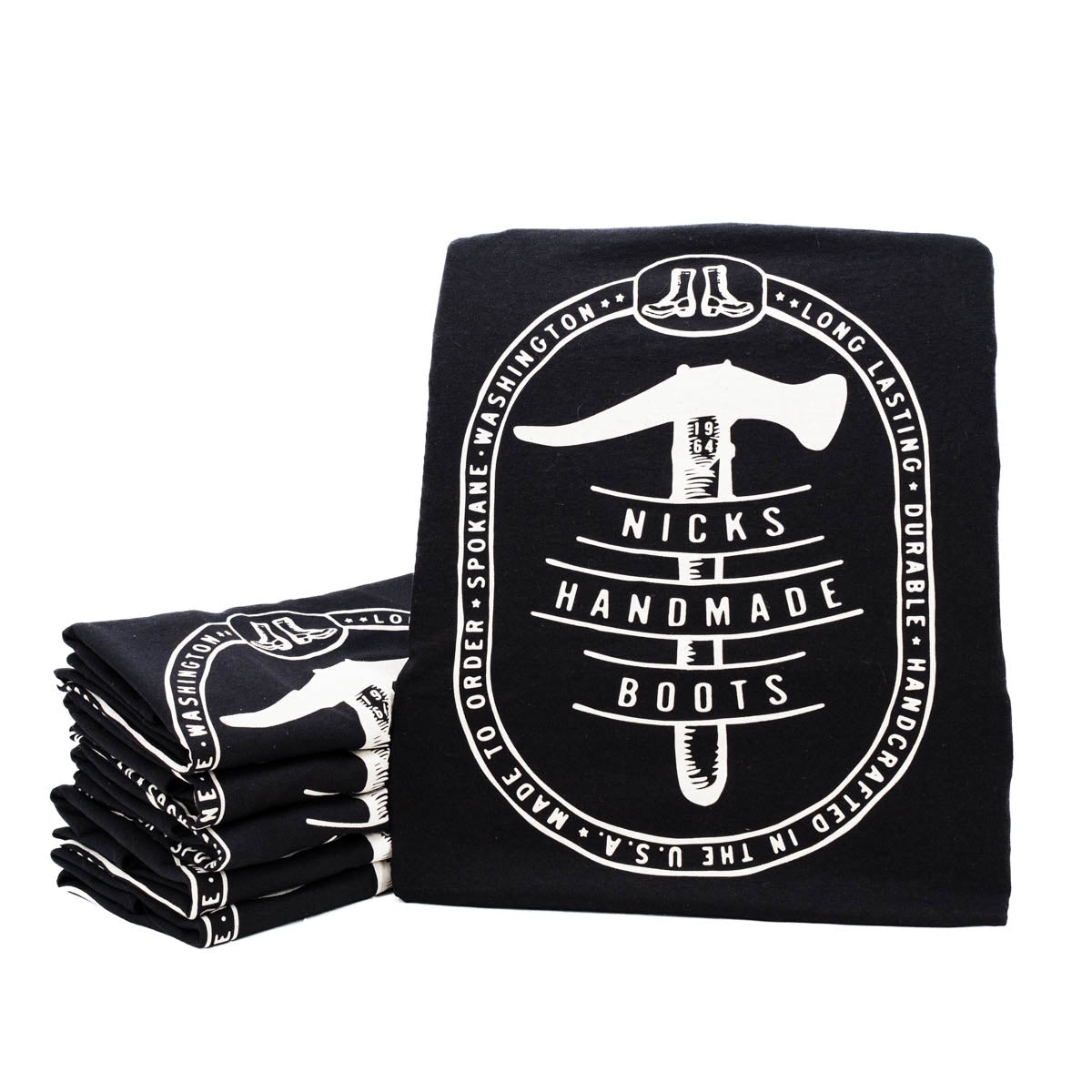 Nicks Black T-Shirt with hammer logo