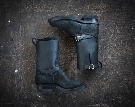 Pullman engineer boot in black