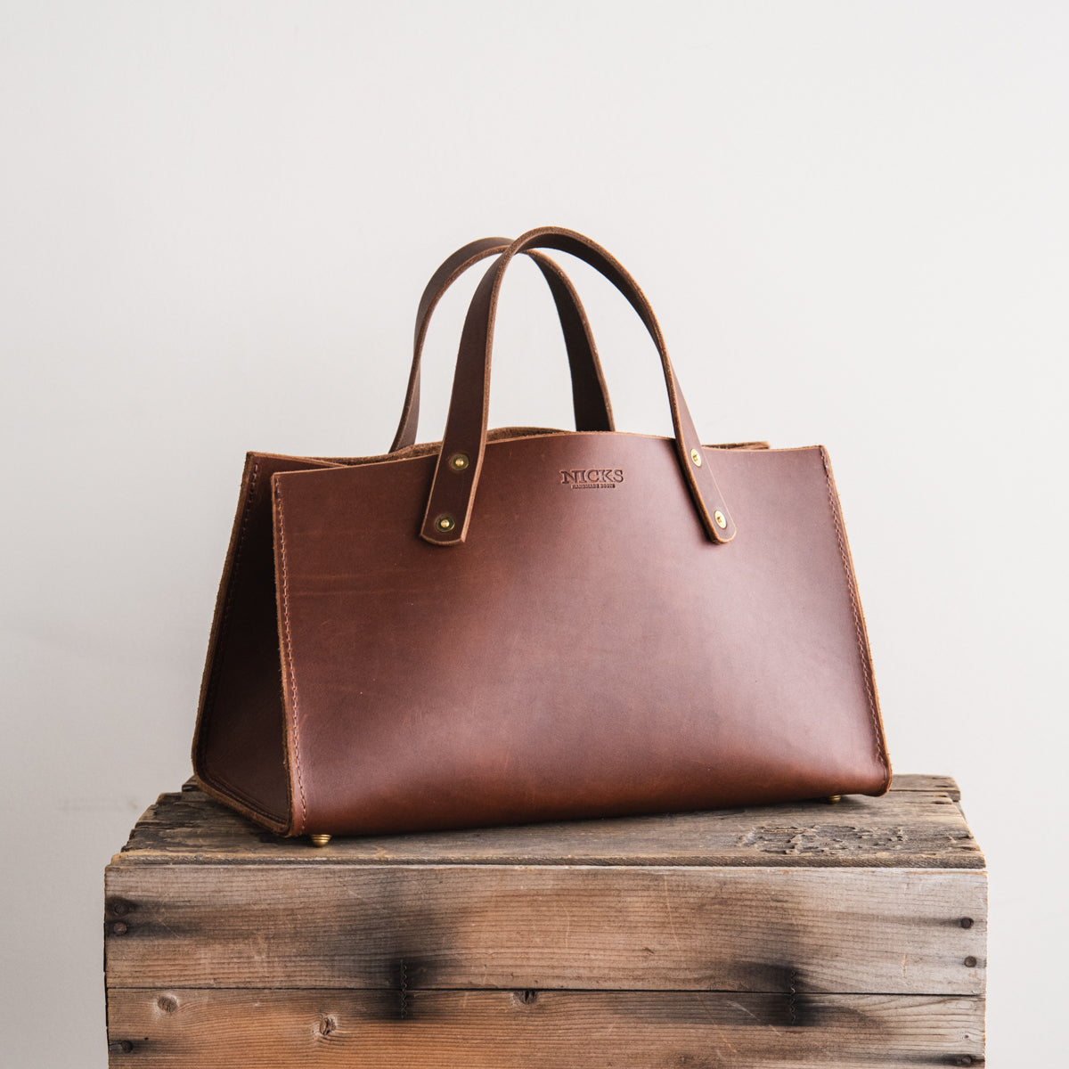 Nicks leather tool tote in 1964 brown