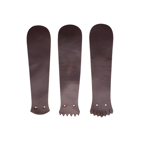Brown CXL leather Kiltie varieties on a white background. 