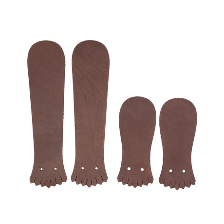 1964 Brown packer leather Kilties on a white background. 