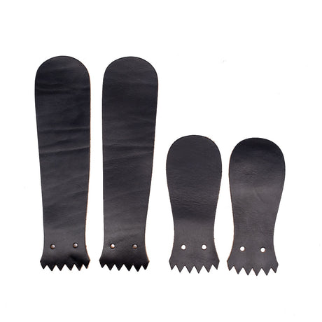 Black CXL leather Logger Kilties on a white background. 