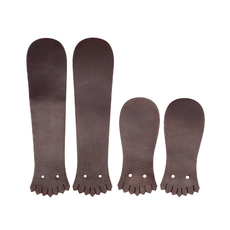 Brown CXL leather Packer Kilties on a white background. 