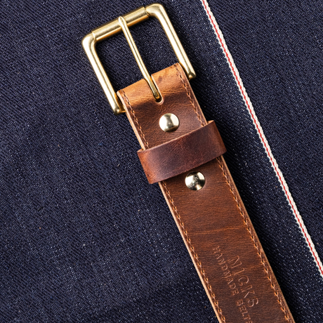 Cypress Moc belt laying on denim