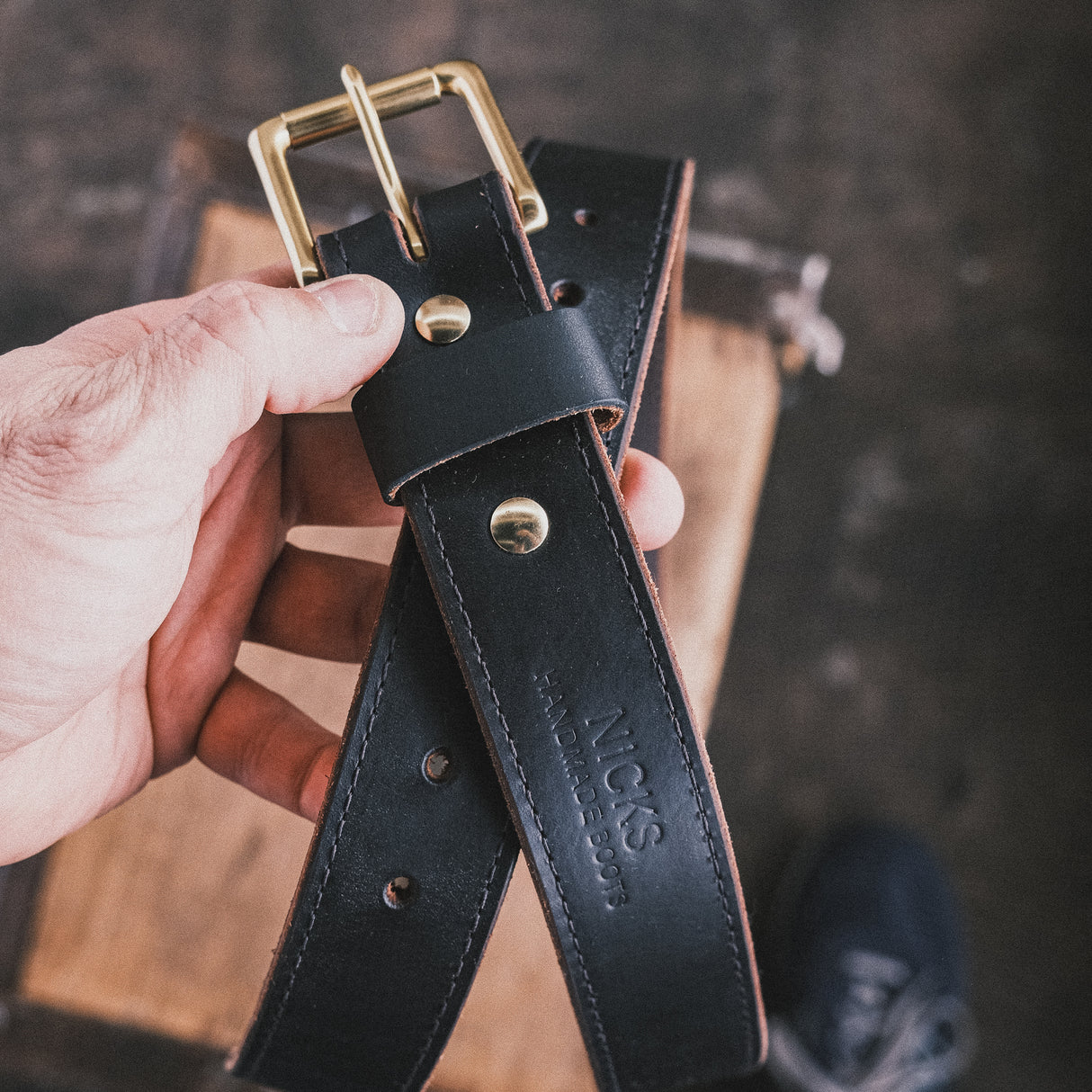 In-Stock Wickett & Craig Heritage Belt / Walnut Double Stuffed 1.5” / Waist Size 34(Belt Size 38)