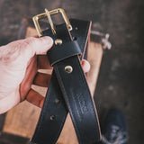 In-Stock Wickett & Craig Heritage Belt / Walnut Double Stuffed 1.5” / Waist Size 34(Belt Size 38)