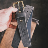 In-Stock Stitched Work Belt / 1964 Ash Grey 1.5” / Waist Size 34(Belt Size 38)