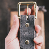 In-Stock Stitched Work Belt / 1964 Ash Grey 1.5” / Waist Size 34(Belt Size 38)