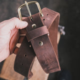 In-Stock Classic Work Belt / 1964 Mahogany 1.75” / Waist Size 34(Belt Size 38)