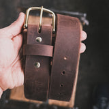 In-Stock Classic Work Belt / 1964 Mahogany 1.75” / Waist Size 34(Belt Size 38)