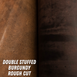 Double stuffed burgundy rough cut