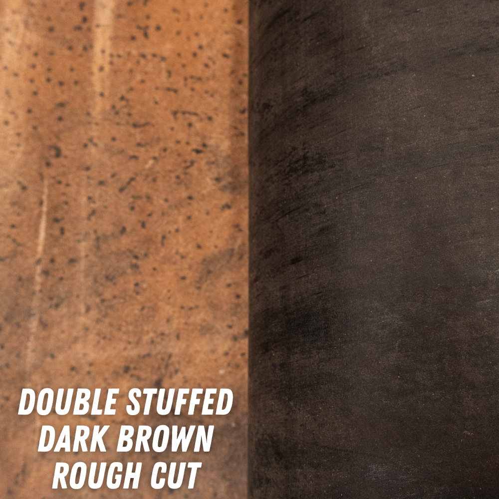 double stuffed dark brown rough cut