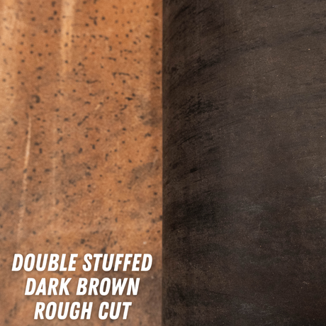 double stuffed dark brown rough cut