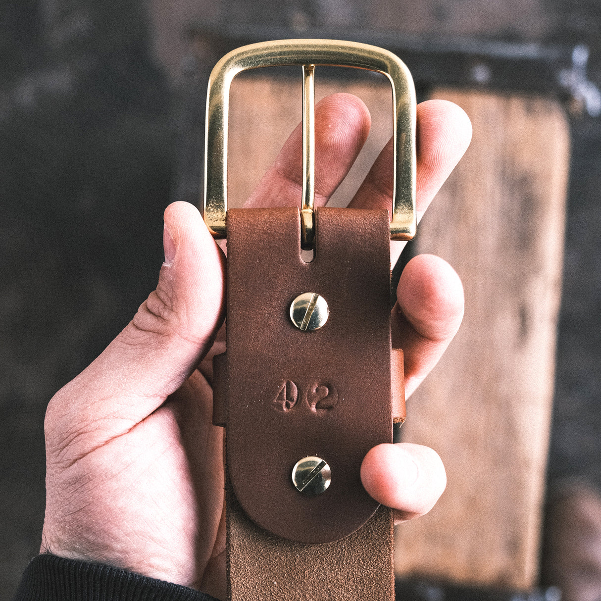 In Stock - 1.75", Classic Work Belt / New Closure - 1964 Brown - 42