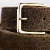 In Stock - American Bison Heritage Belt / Photo Belt / Olive Roughout 1.5” / Waist Size 34(Belt Size 38)