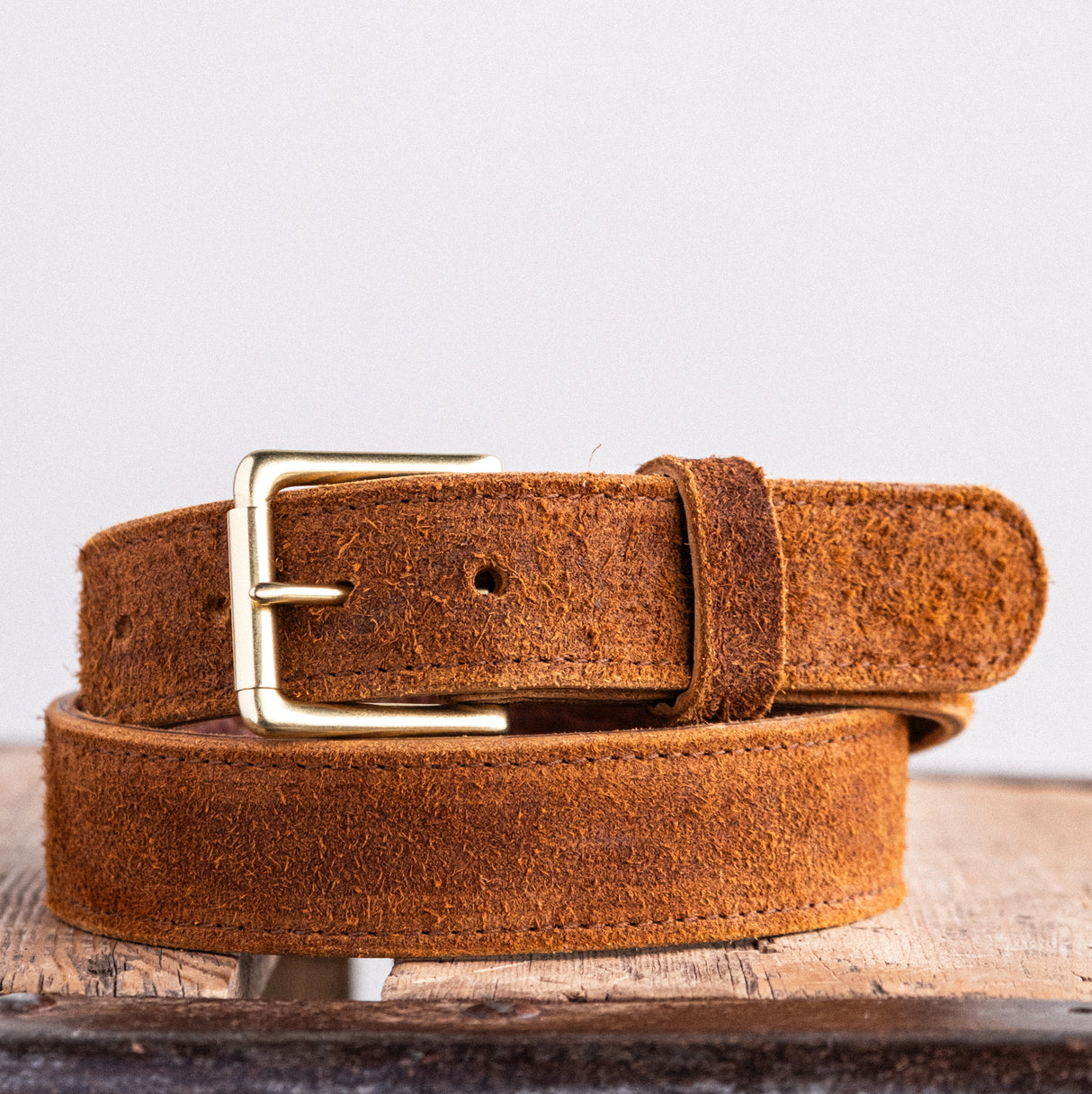In Stock - American Bison Heritage Belt / Photo Belt / Brown Roughout 1.5” / Waist Size 34(Belt Size 38)