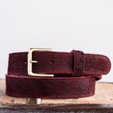 In Stock - American Bison Heritage Belt / Photo Belt / Oxblood Roughout 1.5” / Waist Size 34(Belt Size 38)