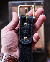 In Stock - American Bison Heritage Belt / Black Smooth Bison 1.5” / Waist Size 26 (Belt Size 30)