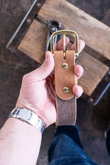 In Stock - Classic Work Belt / 1964 Tan / 1.5” / Waist Size 42 (Belt Size 46)