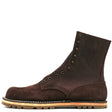 A dark brown suede lace-up boot shown in a side profile view against a plain white background.