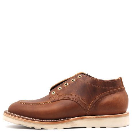 A single brown leather lace-up shoe shown in profile against a plain white background.