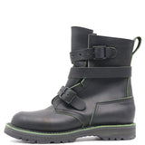 Black tanker style boot with a tactical heel counter shown in front of a white background.