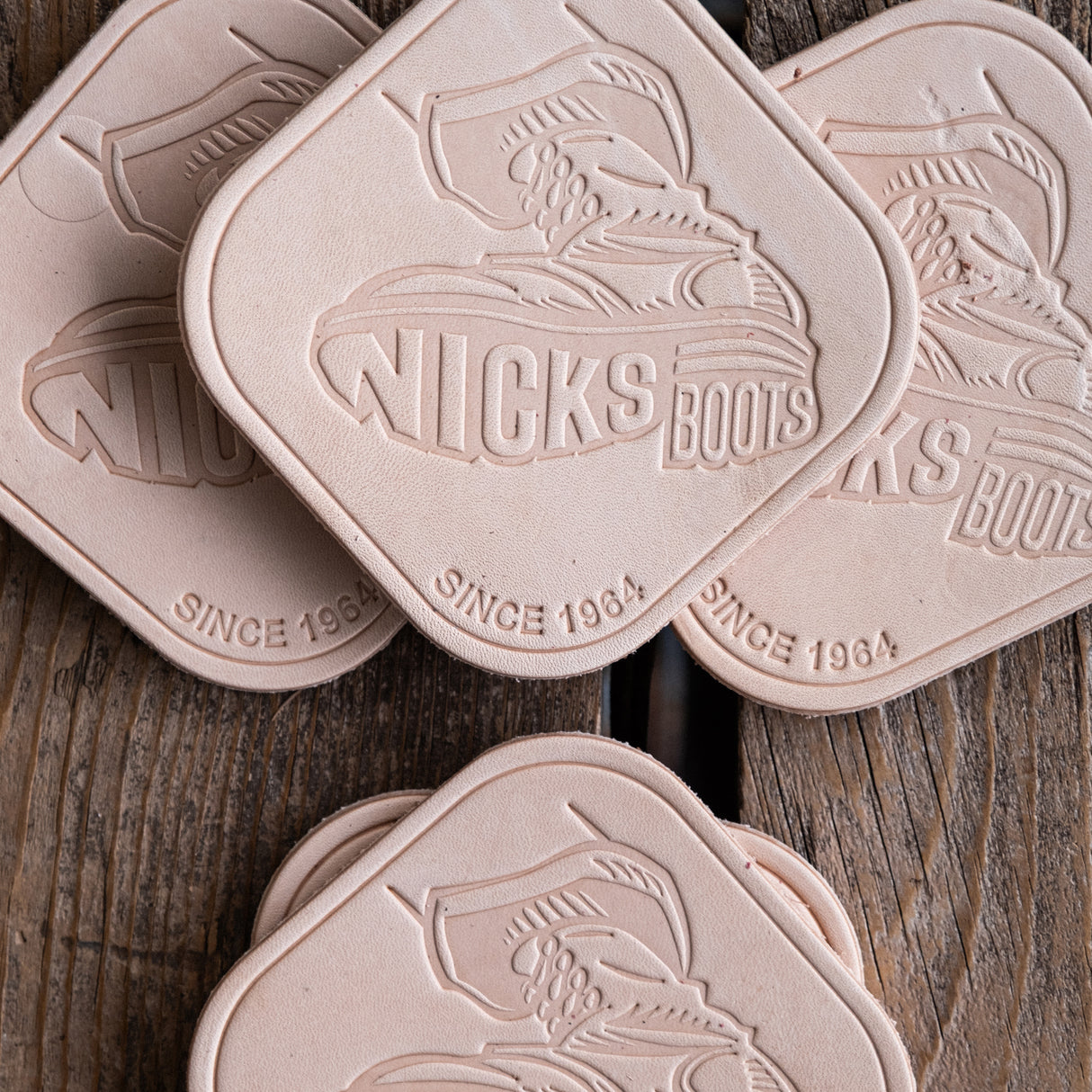 Nicks Stomp Coaster(In-Stock) - 12-15oz Wickett & Craig Belt Leather | Set of 5