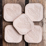 Nicks Stomp Coaster(In-Stock) - 12-15oz Wickett & Craig Belt Leather | Set of 5