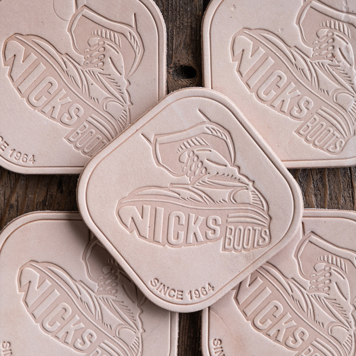 Nicks Stomp Coaster(In-Stock) - 12-15oz Wickett & Craig Belt Leather | Set of 5