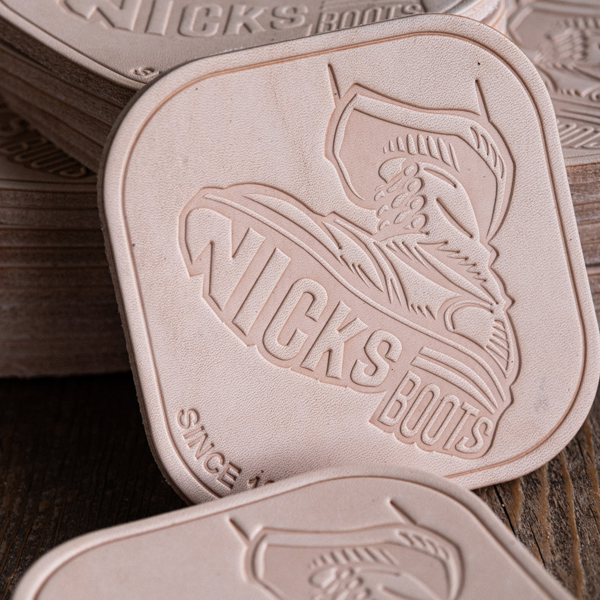 Nicks Stomp Coaster(In-Stock) - 12-15oz Wickett & Craig Belt Leather | Set of 5