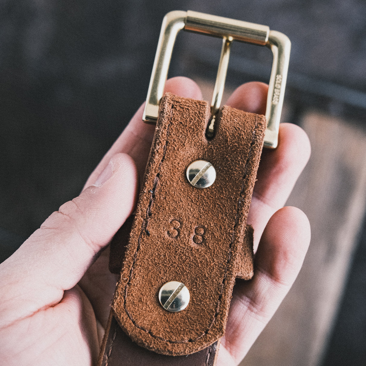 In Stock - 1.5", Heritage Work Belt - 1964 Brown Roughout - 38