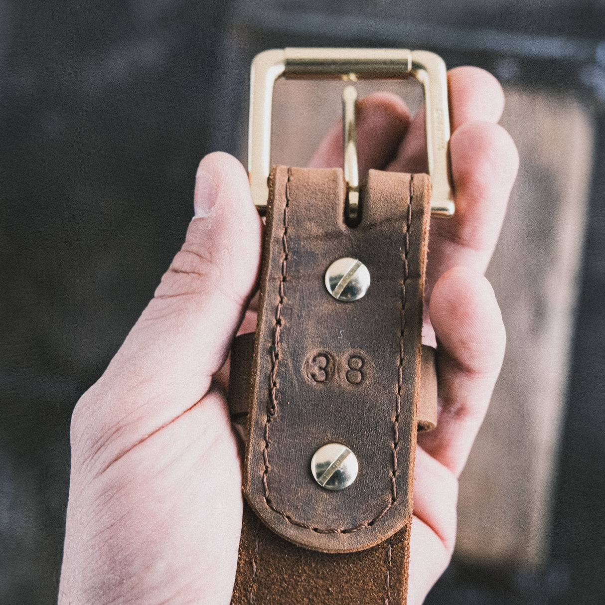 In Stock - 1.5", Heritage Work Belt - Weathershield Brown - 38
