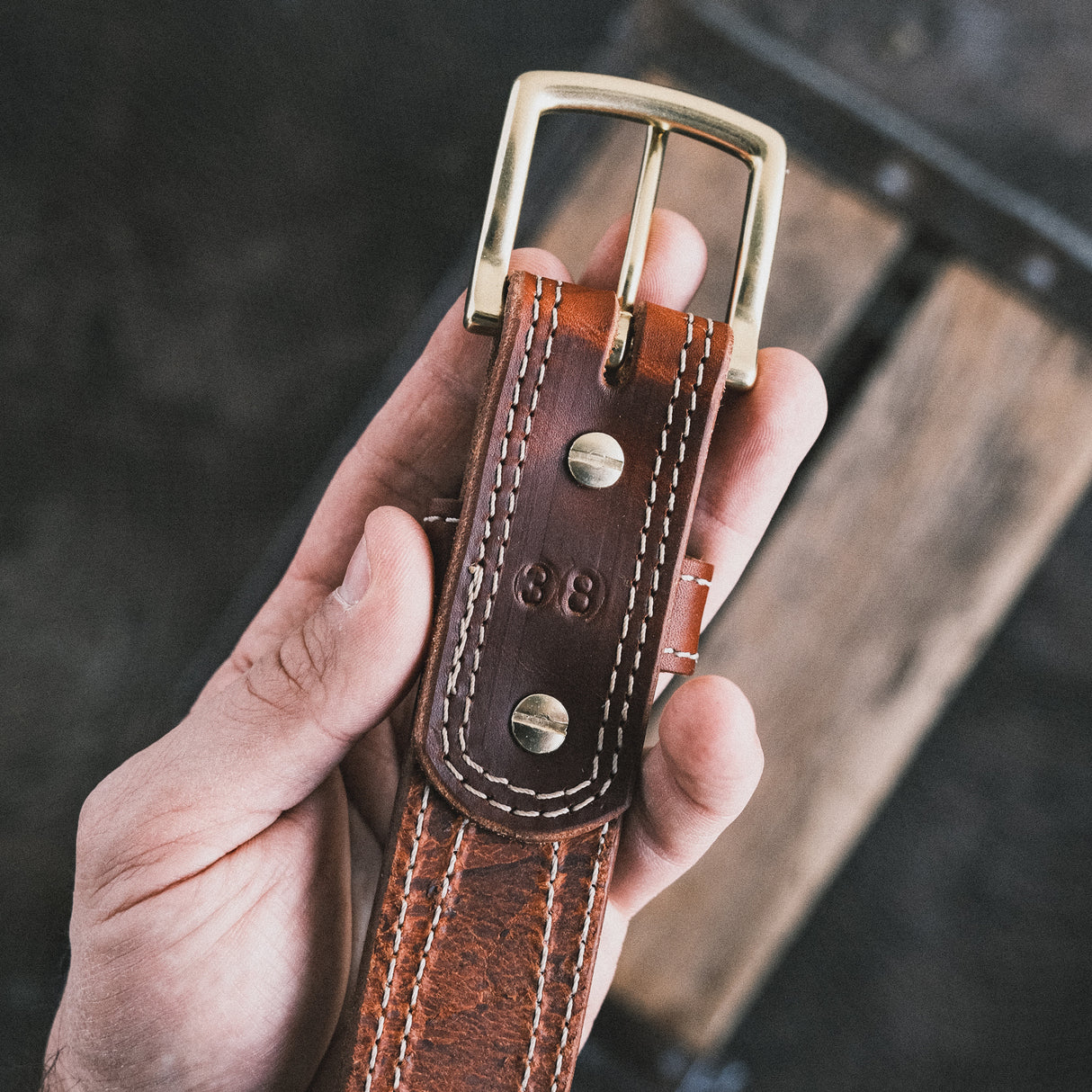 In Stock - 1.5", Appaloosa Gunslinger - Tan Latigo Stuffed - 38